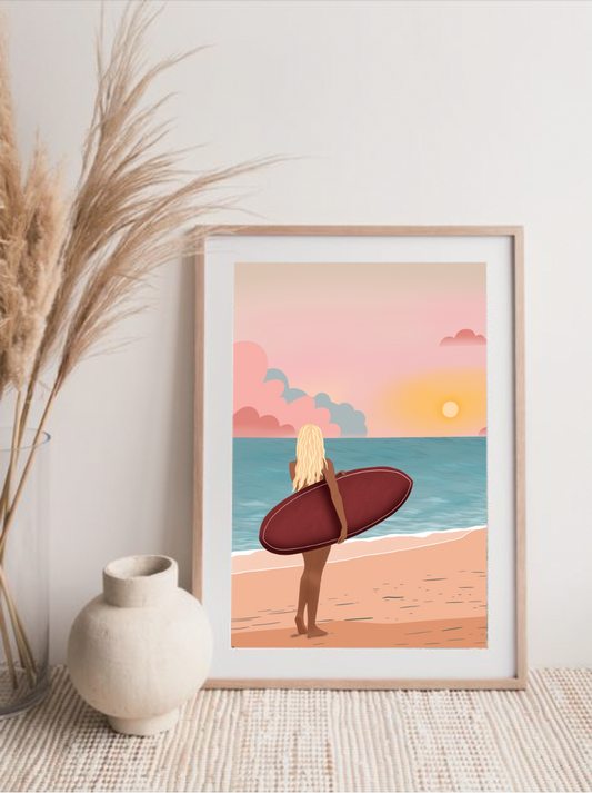 Affiche "Sunset Surfer"
