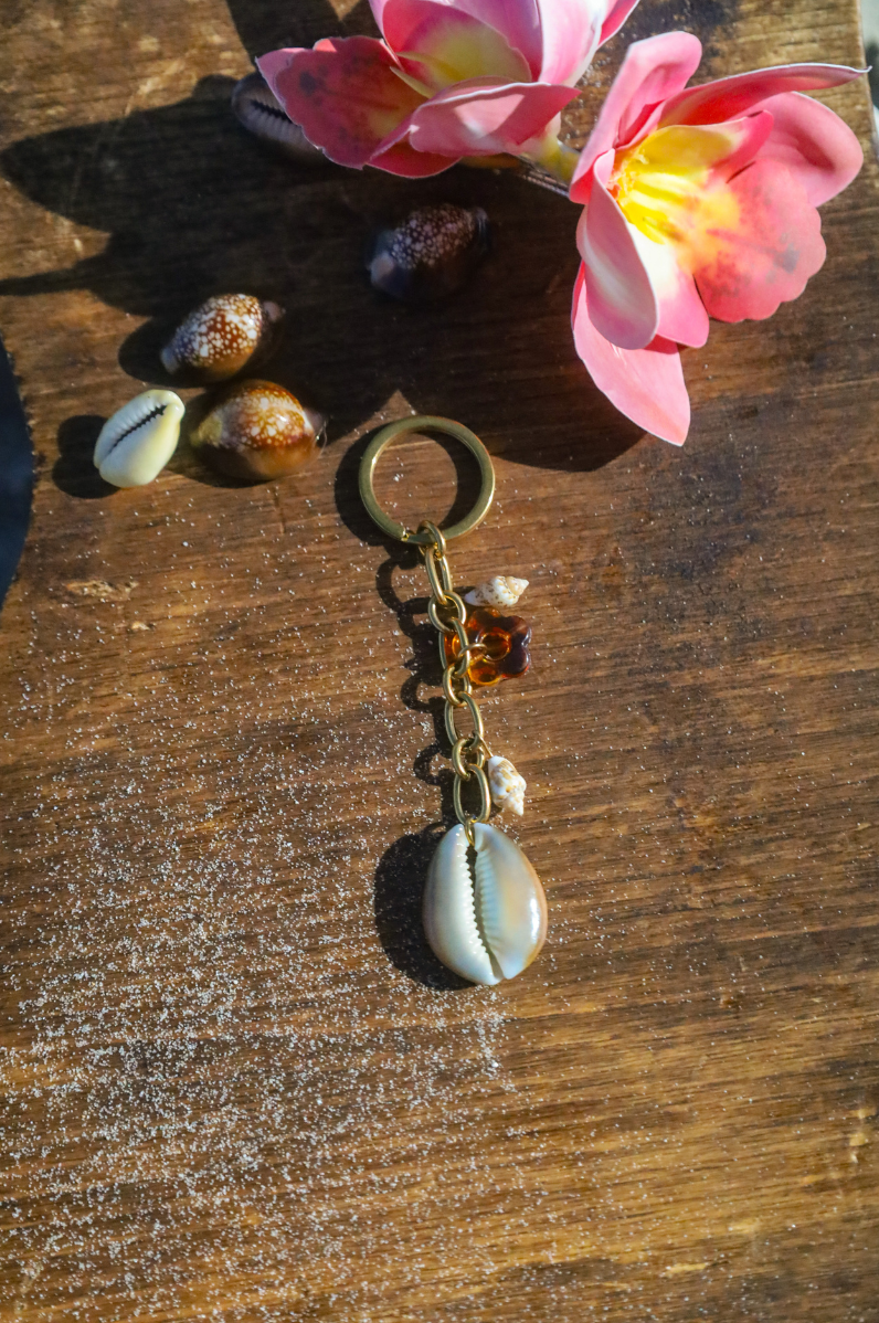 porte clé acier inoxydable coquillage
