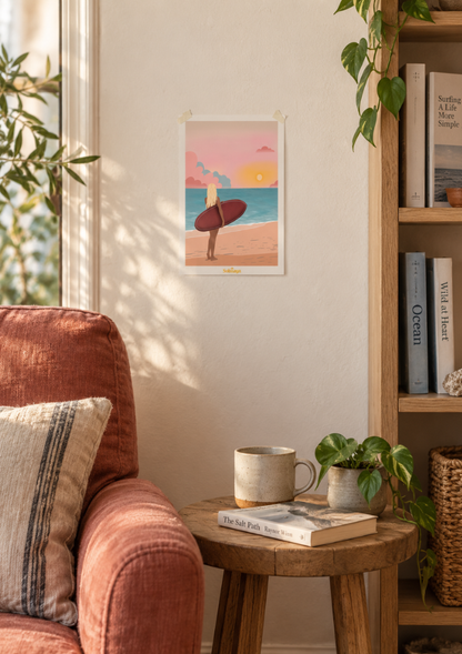 Affiche "Sunset Surfer"